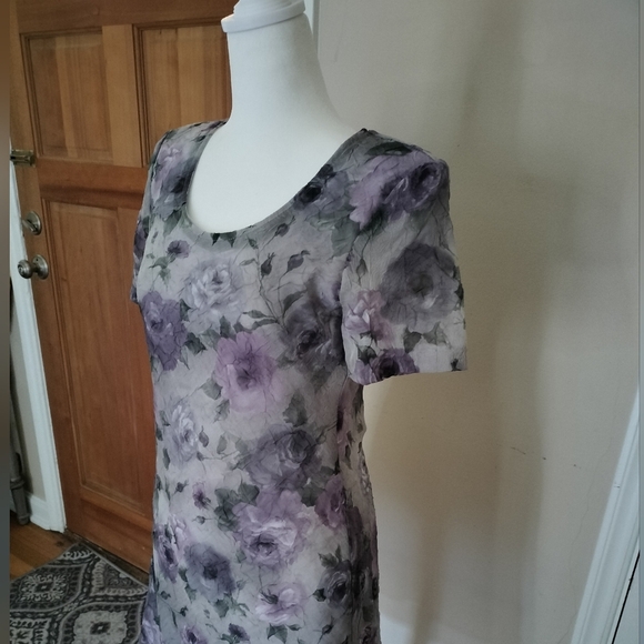 Vintage Dress Barn Whimsy Goth Elegant Gray And Purple Dress - Picture 5 of 5